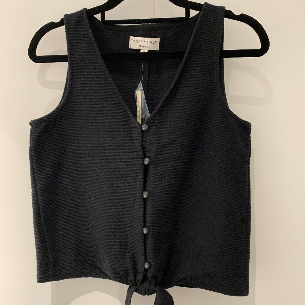 Madewell Knotted Black Top